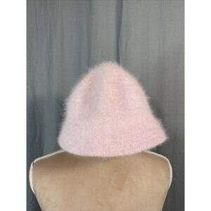 PINK ANGORA RABBIT HAIR BUCKET‎ HAT Soft Furry Plush Fall Winter Cap Barbie
